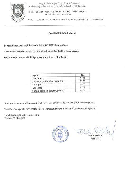 Rendkivüli felvételi eljárás