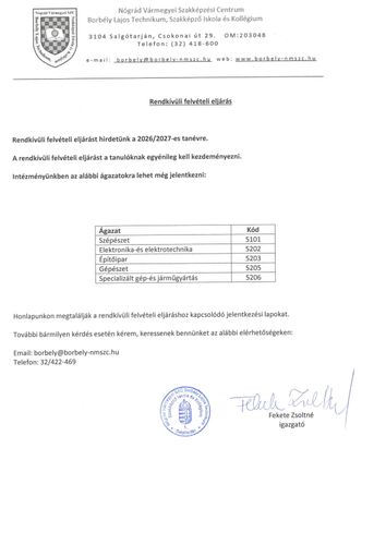 Rendkivüli felvételi eljárás