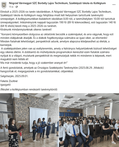 Tanévnyitó 2025-2026